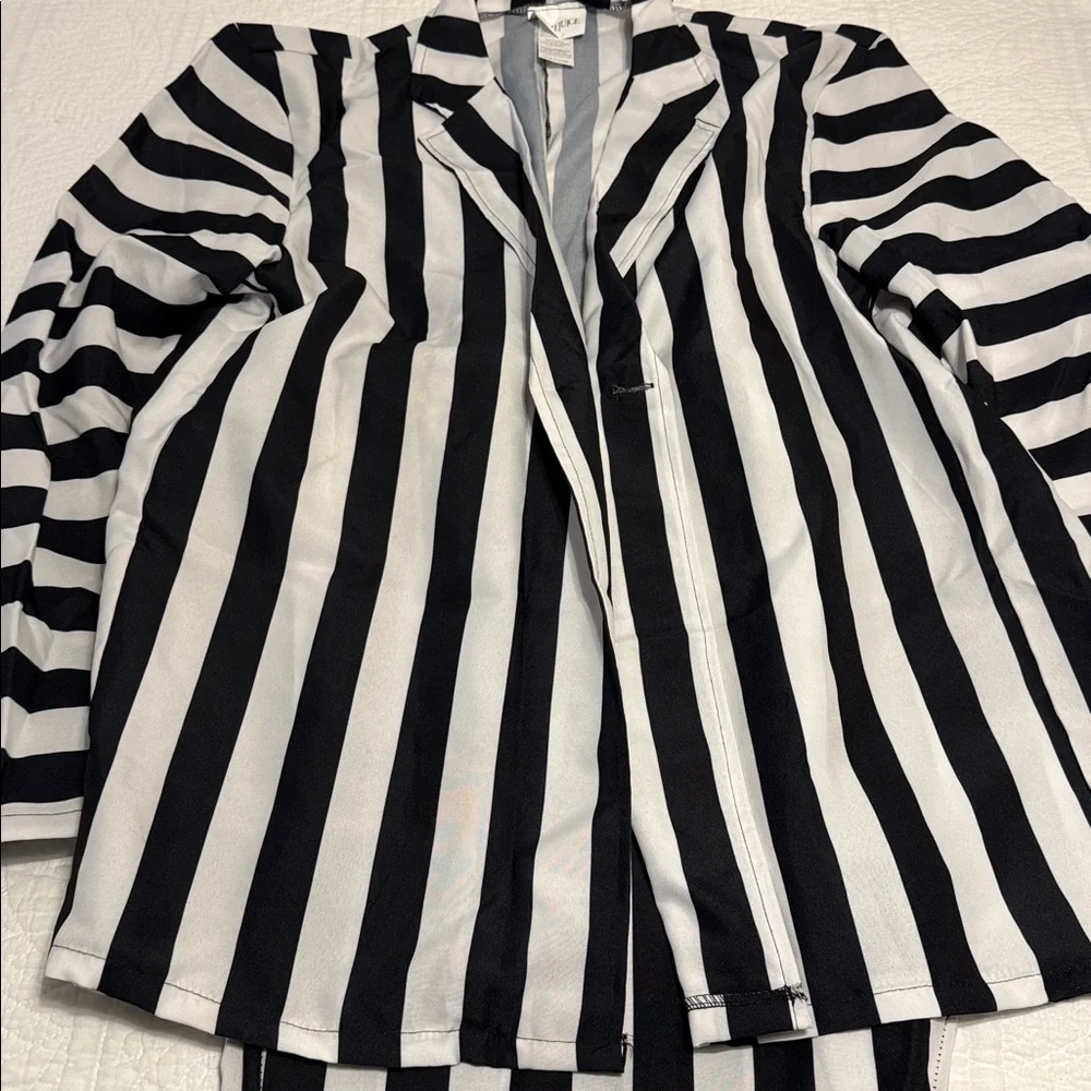 Beetlejuice Suit - Black and White Striped - Mens Size 3X